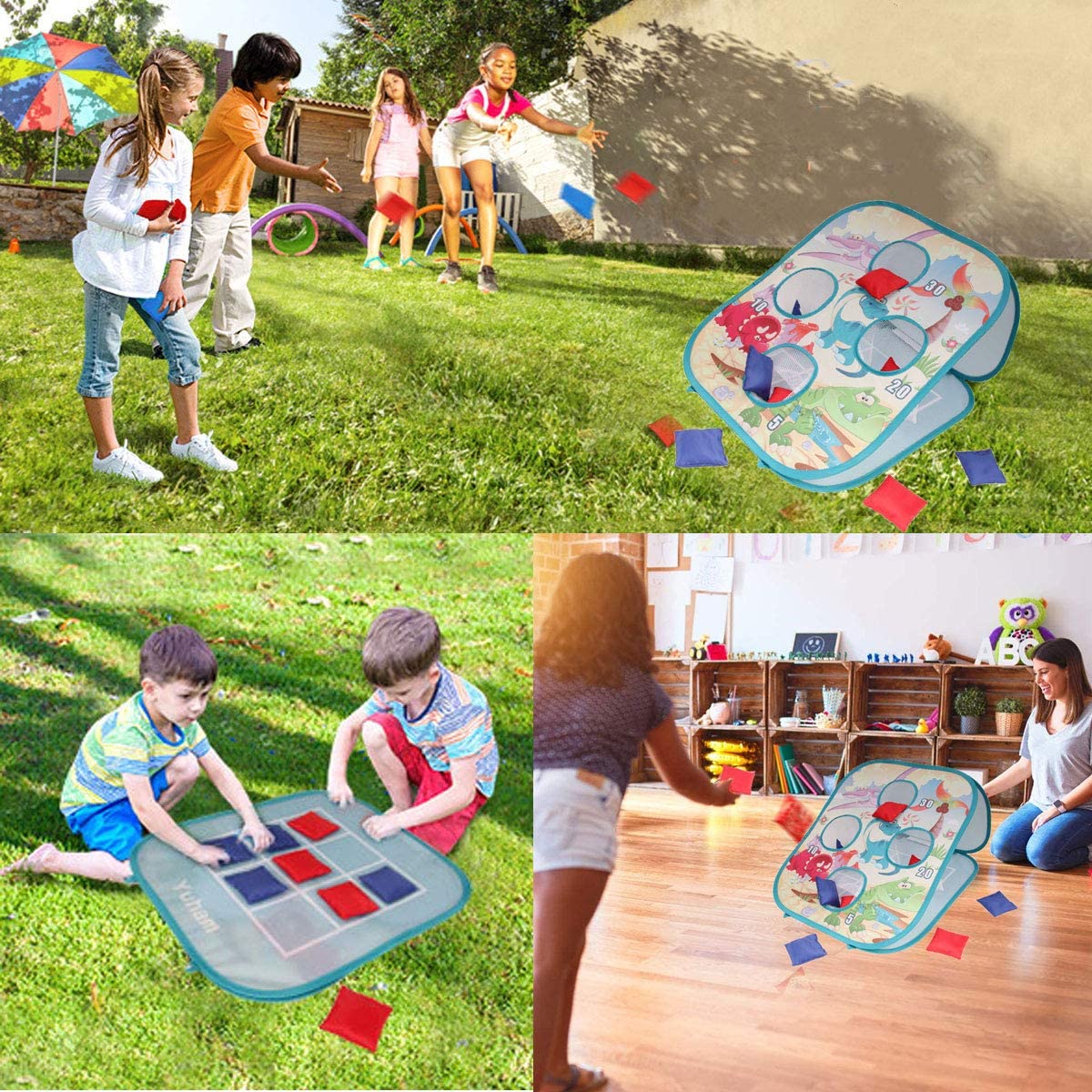 XQW Bean Bag Toss Game Toys for 2 3 4 5 6 Year Old Boys Girls Indoor Outdoor Backyard Play Toys Games for Kids Adults Family Outdoor Toys for Toddlers Kids Ages 2-4 4-8 